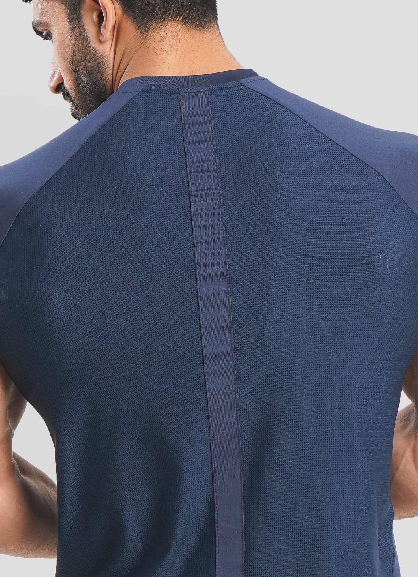 Utility Mesh Back Navy T-shirt For Men | HustlersOnlyUK
