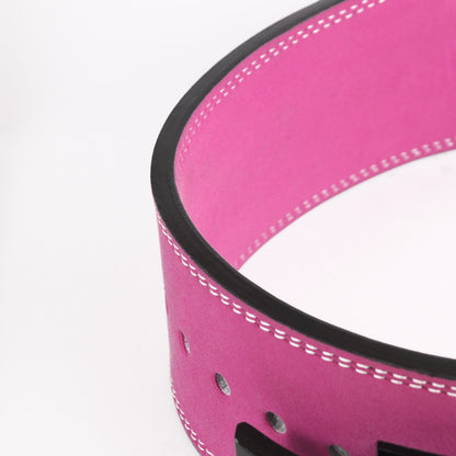 10mm Suede Leather Lever Belt - Barbie Pink