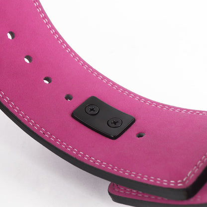 10mm Suede Leather Lever Belt - Barbie Pink
