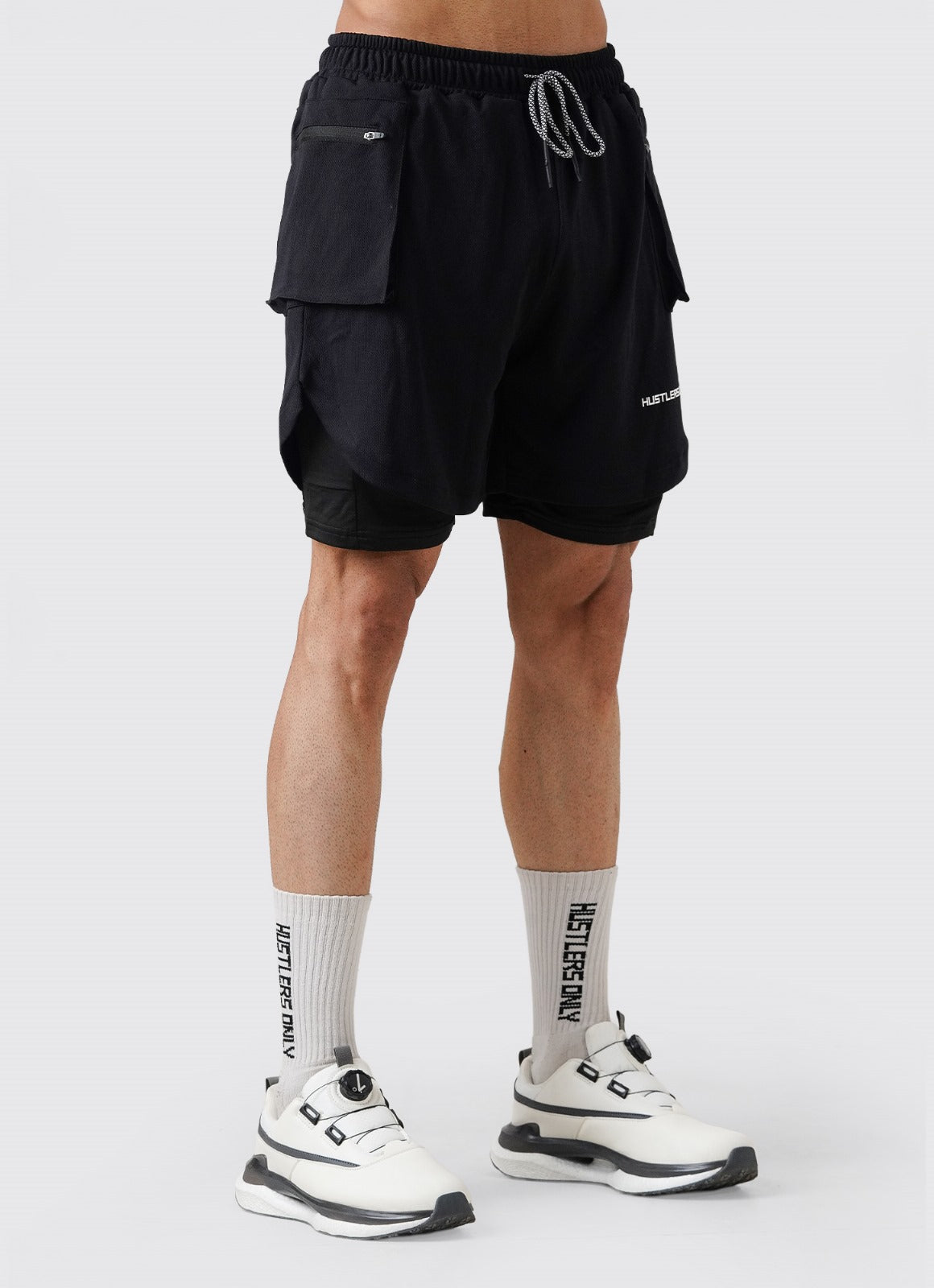 2 in 1 Cargo Shorts - Black