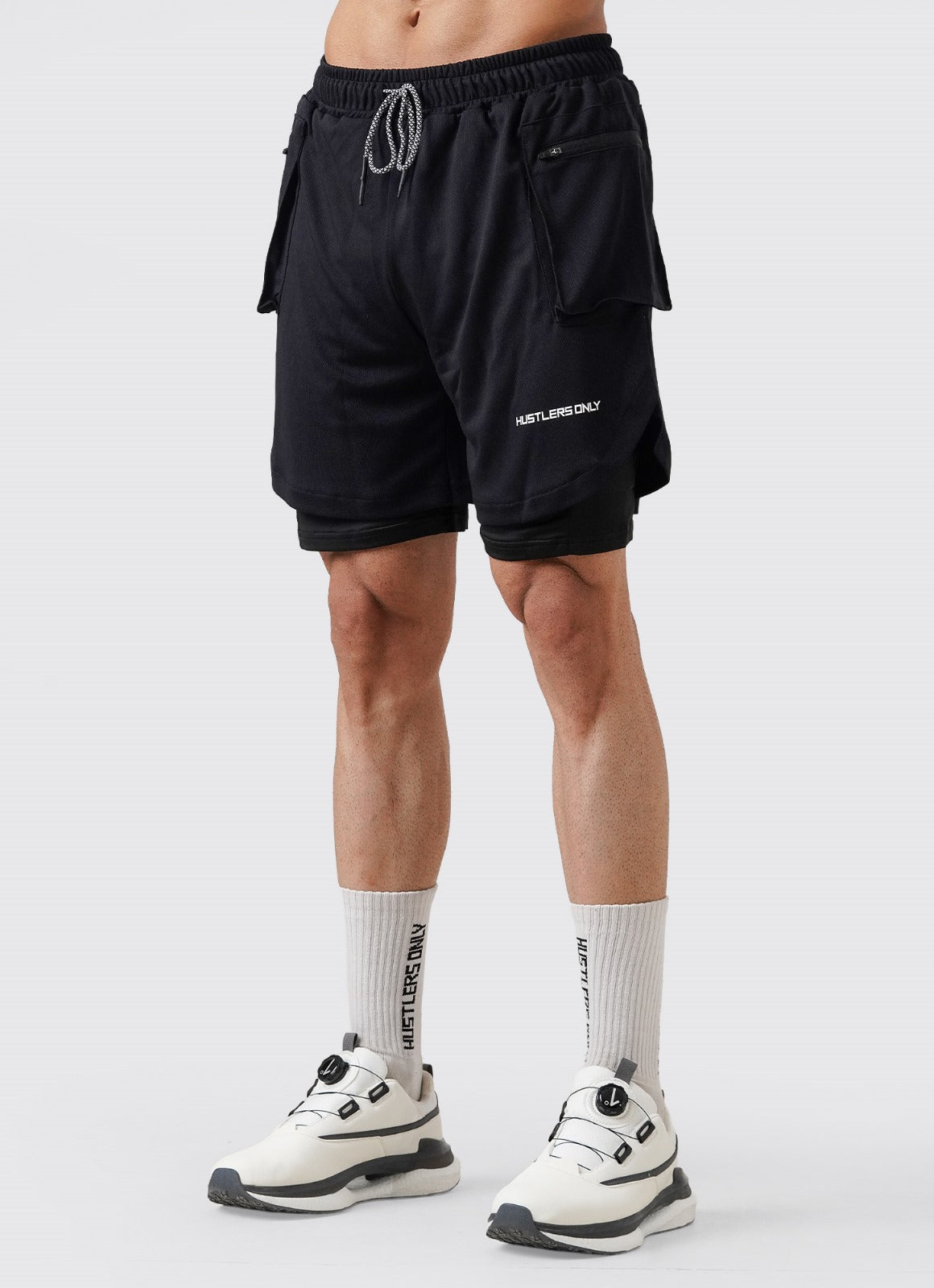2 in 1 Cargo Shorts - Black