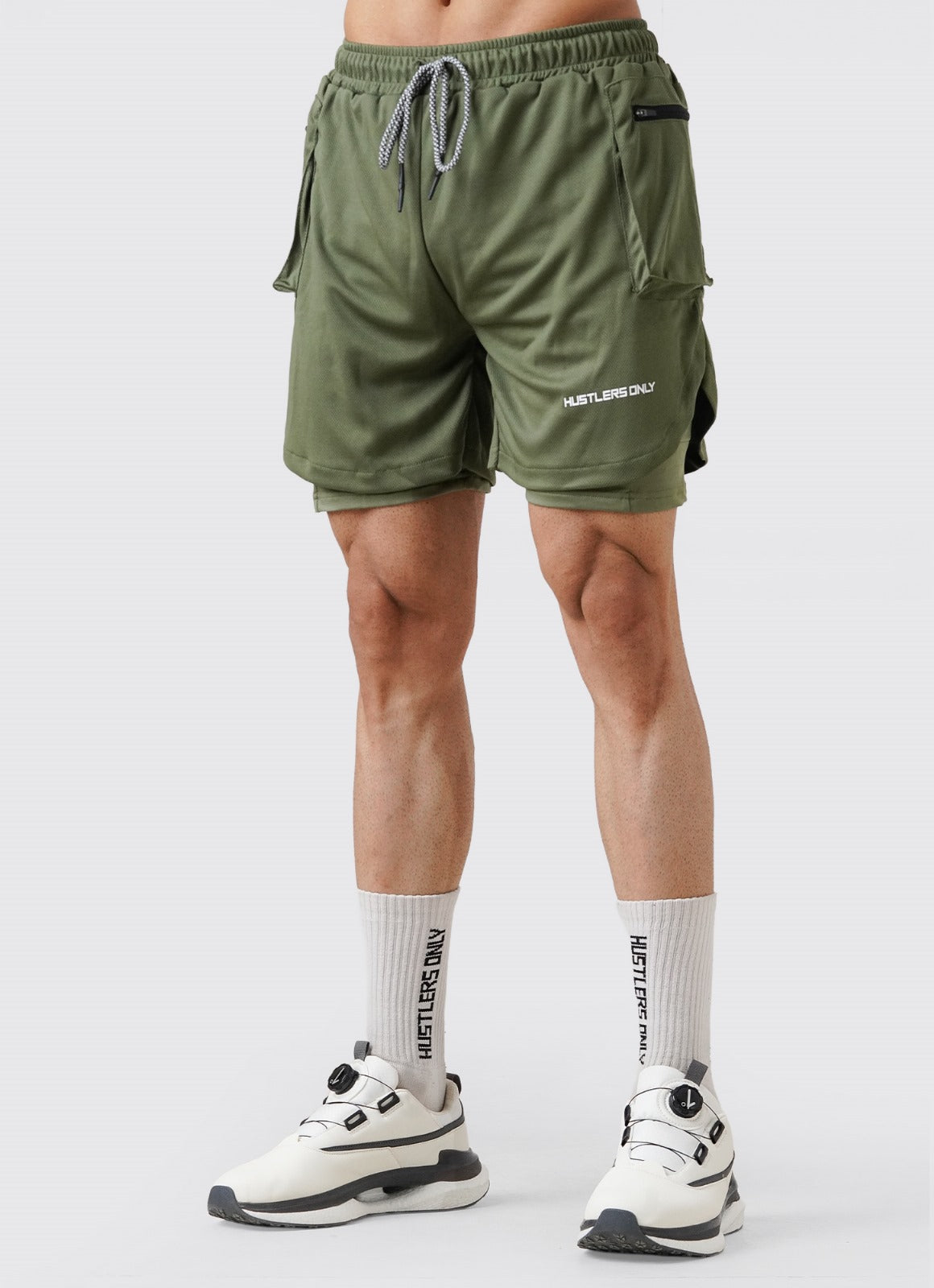 2 in 1 Cargo Shorts - Olive