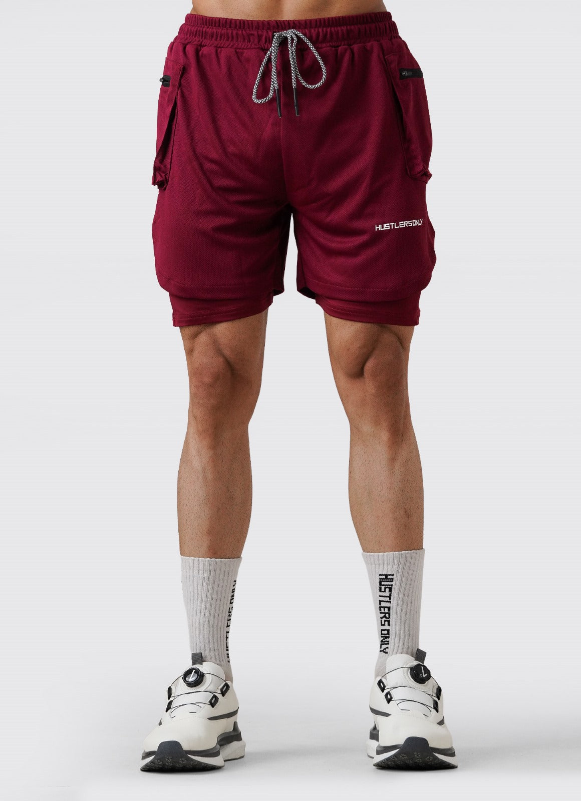 2 in 1 Cargo Shorts - Maroon