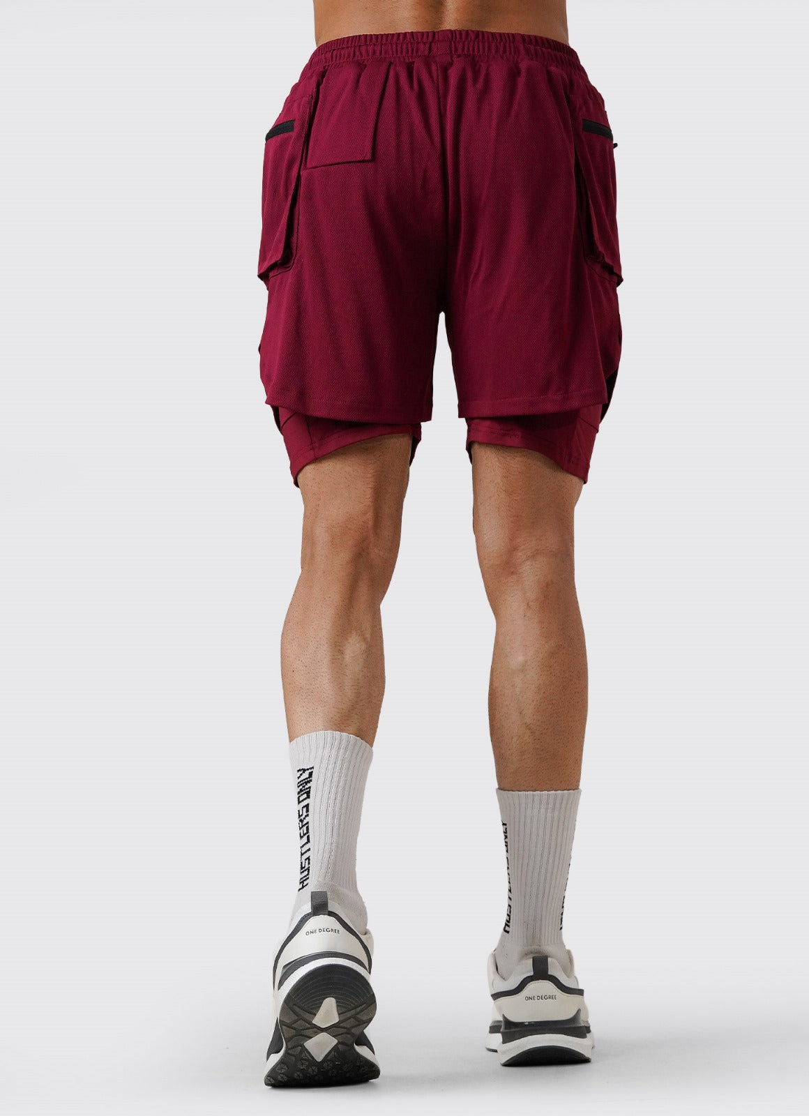 2 in 1 Cargo Shorts - Maroon