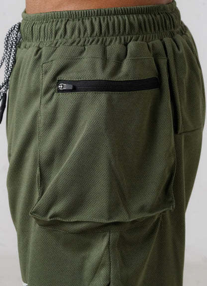 2 in 1 Cargo Shorts - Olive