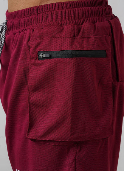 2 in 1 Cargo Shorts - Maroon