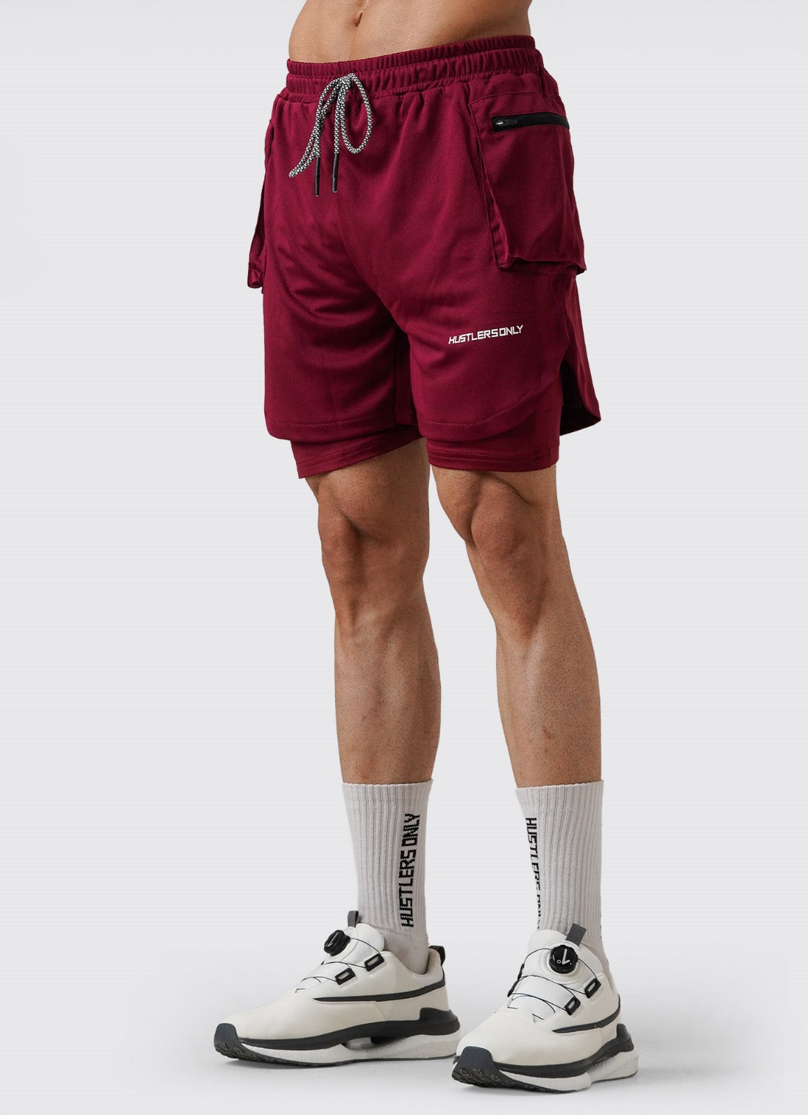 2 in 1 Cargo Shorts - Maroon