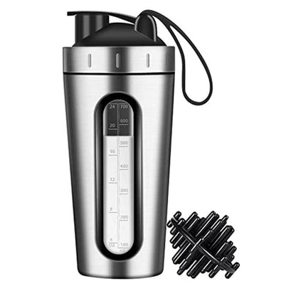 Stainless Steel Shaker Bottle - Silver