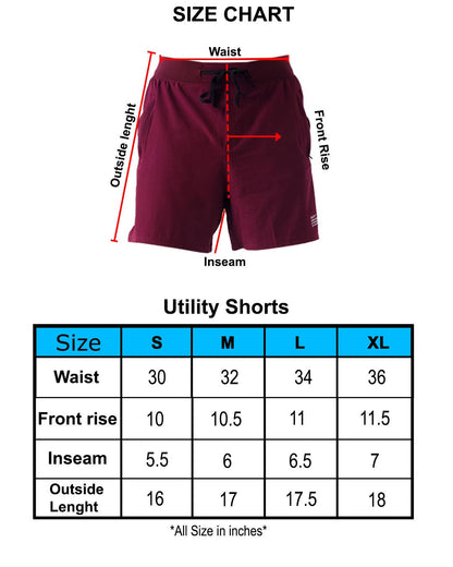 Utility Shorts - Maroon