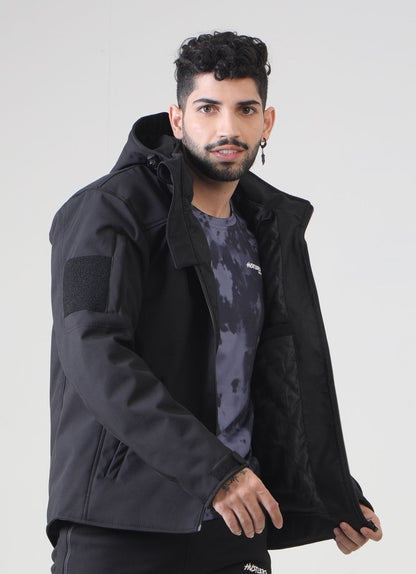 Winter Combat Black Jacket | HustlersOnlyUK