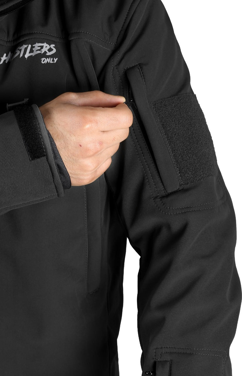 Mens Winter Combat Jacket Black | HustlersOnlyUK