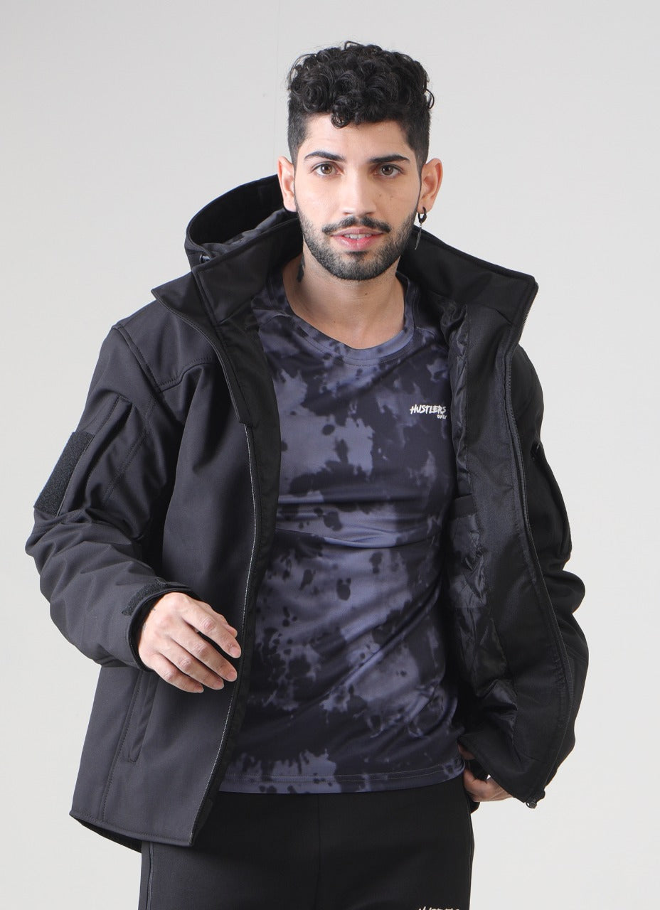 Winter Combat Jacket Black For Mens | HustlersOnlyUK