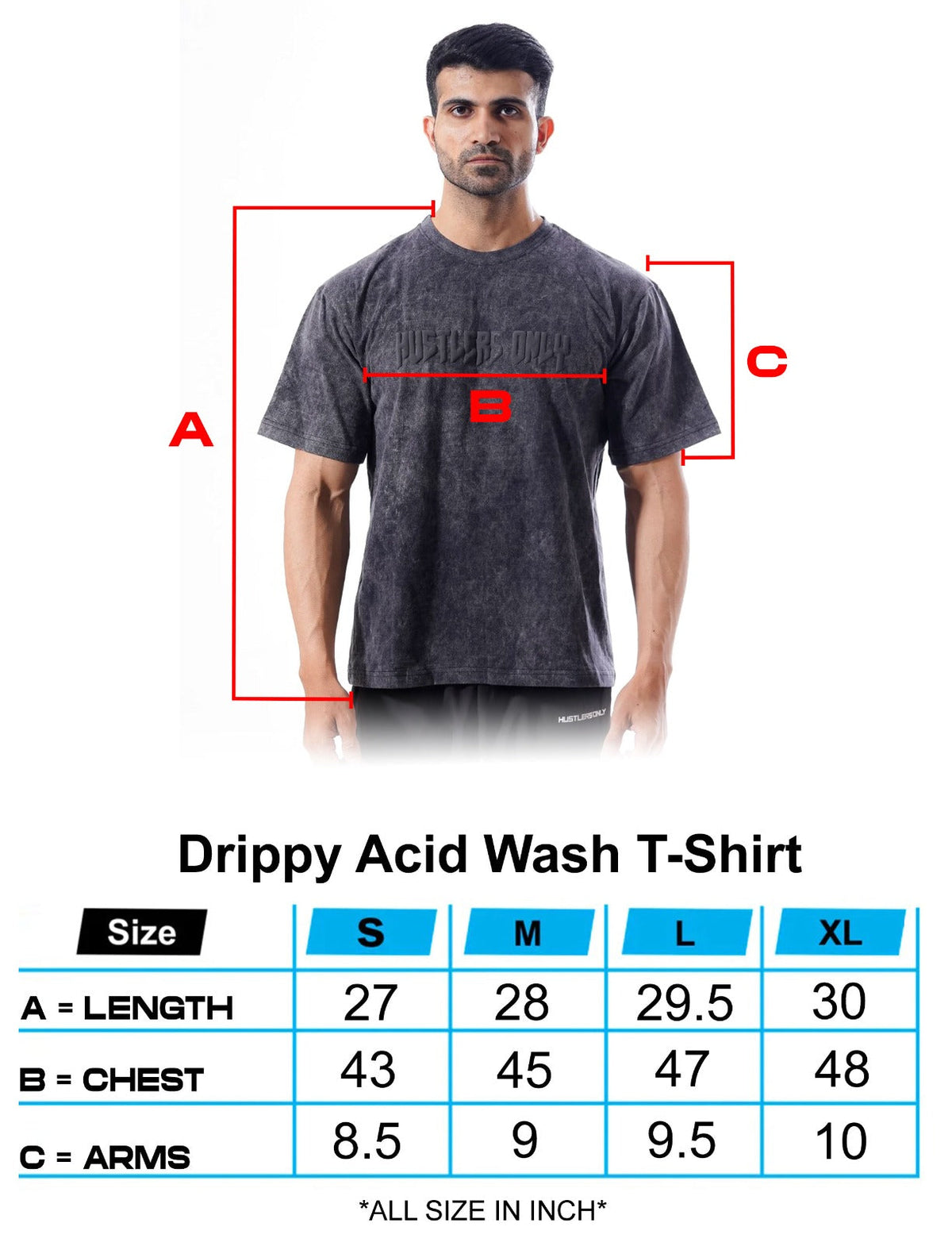 Unisex True-to-Size Acid Wash Tshirt | Hustlers Only K 