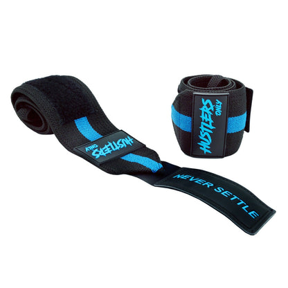 Black & Blue wrist wraps For Weightlifting | HustlersOnlyUK